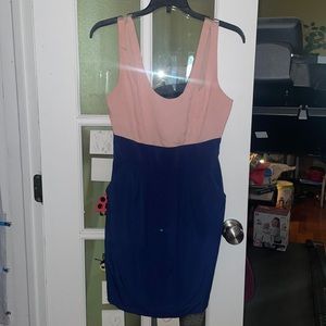 Pink and blue with pocket shift dress.
